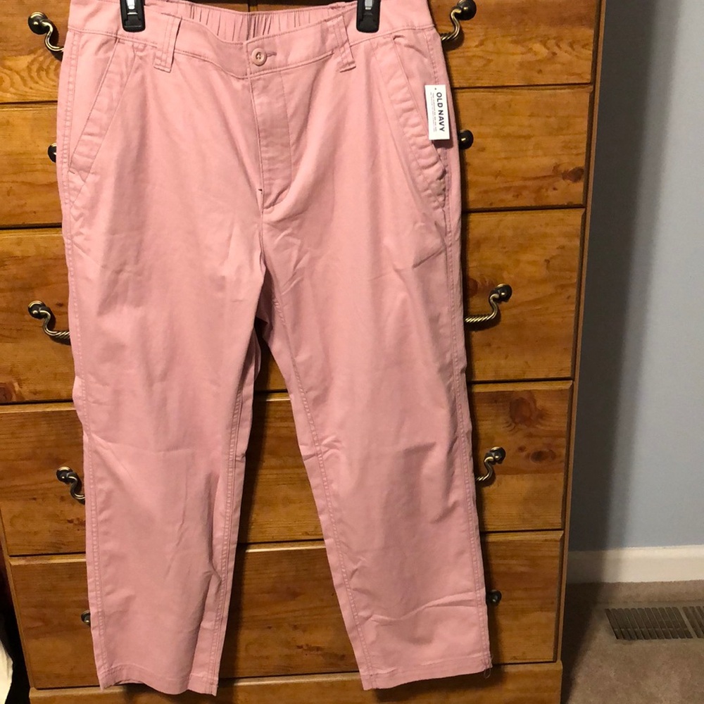 NWT Old Navy OG Chinos size Large pink rose color